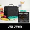 imageGORILLA GRIP Reusable Insulated Lunch Box Bag for Women Men Large Leakproof Soft Cooler Bags Multiple Compartments Mesh Pockets Adjustable Strap Food Tote Keeps Drinks Cold 8L 10x9 BlackBlack