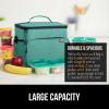 imageGORILLA GRIP Reusable Insulated Lunch Box Bag for Women Men Large Leakproof Soft Cooler Bags Multiple Compartments Mesh Pockets Adjustable Strap Food Tote Keeps Drinks Cold 8L 10x9 BlackTurquoise