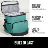 imageGORILLA GRIP Reusable Insulated Lunch Box Bag for Women Men Large Leakproof Soft Cooler Bags Multiple Compartments Mesh Pockets Adjustable Strap Food Tote Keeps Drinks Cold 8L 10x9 BlackTurquoise