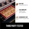 imageGORILLA GRIP Reusable Nonstick Silicone Baking Mat 2 Pack 165x1187 BPAFree Oven Safe Food Liner For Cookie Sheets No Mess Easy Clean Pastry Mats Kitchen Essential Half Sheet Size BlackRed