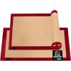 imageGORILLA GRIP Reusable Nonstick Silicone Baking Mat 2 Pack 165x1187 BPAFree Oven Safe Food Liner For Cookie Sheets No Mess Easy Clean Pastry Mats Kitchen Essential Half Sheet Size BlackRed