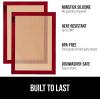 imageGORILLA GRIP Reusable Nonstick Silicone Baking Mat 2 Pack 165x1187 BPAFree Oven Safe Food Liner For Cookie Sheets No Mess Easy Clean Pastry Mats Kitchen Essential Half Sheet Size BlackRed