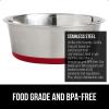 imageGORILLA GRIP Set of 2 Dog Bowls Heavy Duty Metal Food and Water Bowl for Feeding Dogs and Cats Dishwasher Safe Rust Resistant Stainless Steel BPA Free Rubber Base Holds 2 Cups 16 fl oz BlackRed