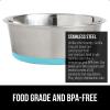 imageGORILLA GRIP Set of 2 Dog Bowls Heavy Duty Metal Food and Water Bowl for Feeding Dogs and Cats Dishwasher Safe Rust Resistant Stainless Steel BPA Free Rubber Base Holds 2 Cups 16 fl oz BlackTurquoise