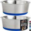 imageGORILLA GRIP Set of 2 Dog Bowls Heavy Duty Metal Food and Water Bowl for Feeding Dogs and Cats Dishwasher Safe Rust Resistant Stainless Steel BPA Free Rubber Base Holds 2 Cups 16 fl oz BlackRoyal Blue