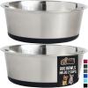 imageGORILLA GRIP Set of 2 Dog Bowls Heavy Duty Metal Food and Water Bowl for Feeding Dogs and Cats Dishwasher Safe Rust Resistant Stainless Steel BPA Free Rubber Base Holds 2 Cups 16 fl oz BlackBlack