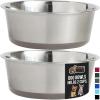 imageGORILLA GRIP Set of 2 Dog Bowls Heavy Duty Metal Food and Water Bowl for Feeding Dogs and Cats Dishwasher Safe Rust Resistant Stainless Steel BPA Free Rubber Base Holds 2 Cups 16 fl oz BlackBeige