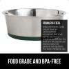 imageGORILLA GRIP Set of 2 Dog Bowls Heavy Duty Metal Food and Water Bowl for Feeding Dogs and Cats Dishwasher Safe Rust Resistant Stainless Steel BPA Free Rubber Base Holds 2 Cups 16 fl oz BlackHunter Green