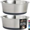 imageGORILLA GRIP Set of 2 Dog Bowls Heavy Duty Metal Food and Water Bowl for Feeding Dogs and Cats Dishwasher Safe Rust Resistant Stainless Steel BPA Free Rubber Base Holds 2 Cups 16 fl oz BlackGray