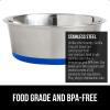 imageGORILLA GRIP Set of 2 Dog Bowls Heavy Duty Metal Food and Water Bowl for Feeding Dogs and Cats Dishwasher Safe Rust Resistant Stainless Steel BPA Free Rubber Base Holds 2 Cups 16 fl oz BlackRoyal Blue