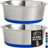 imageGORILLA GRIP Set of 2 Dog Bowls Heavy Duty Metal Food and Water Bowl for Feeding Dogs and Cats Dishwasher Safe Rust Resistant Stainless Steel BPA Free Rubber Base Holds 2 Cups 16 fl oz BlackRoyal Blue