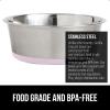 imageGORILLA GRIP Set of 2 Dog Bowls Heavy Duty Metal Food and Water Bowl for Feeding Dogs and Cats Dishwasher Safe Rust Resistant Stainless Steel BPA Free Rubber Base Holds 2 Cups 16 fl oz BlackLight Pink