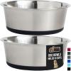 imageGORILLA GRIP Set of 2 Dog Bowls Heavy Duty Metal Food and Water Bowl for Feeding Dogs and Cats Dishwasher Safe Rust Resistant Stainless Steel BPA Free Rubber Base Holds 2 Cups 16 fl oz BlackBlack