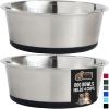 imageGORILLA GRIP Set of 2 Dog Bowls Heavy Duty Metal Food and Water Bowl for Feeding Dogs and Cats Dishwasher Safe Rust Resistant Stainless Steel BPA Free Rubber Base Holds 2 Cups 16 fl oz BlackBlack