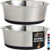imageGORILLA GRIP Set of 2 Dog Bowls Heavy Duty Metal Food and Water Bowl for Feeding Dogs and Cats Dishwasher Safe Rust Resistant Stainless Steel BPA Free Rubber Base Holds 2 Cups 16 fl oz BlackBlack