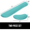 imageGORILLA GRIP Silky Gel Memory Foam Wrist Rest for Computer Keyboard Mouse Ergonomic Design for Typing Pain Relief Desk Pads Support Hand and Arm Mousepad Rests Stain Resistant 2 Piece Pad BlackTurquoise