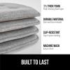 imageGORILLA GRIP Slip Resistant Chair Cushions No Ties Required Memory Foam Pads for Dining Room Kitchen Table Office Rocking Chairs Plush Seat Cover Cushion Pad Home Decor Set of 4 16x16 GrayTufted Gray