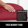 imageGORILLA GRIP Slip Resistant Chair Cushions No Ties Required Memory Foam Pads for Dining Room Kitchen Table Office Rocking Chairs Plush Seat Cover Cushion Pad Home Decor Set of 4 16x16 GrayRed