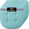 imageGORILLA GRIP Slip Resistant Chair Cushions No Ties Required Memory Foam Pads for Dining Room Kitchen Table Office Rocking Chairs Plush Seat Cover Cushion Pad Home Decor Set of 4 16x16 GrayTufted Turquoise