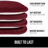 imageGORILLA GRIP Slip Resistant Chair Cushions No Ties Required Memory Foam Pads for Dining Room Kitchen Table Office Rocking Chairs Plush Seat Cover Cushion Pad Home Decor Set of 4 16x16 GrayWine