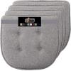 imageGORILLA GRIP Slip Resistant Chair Cushions No Ties Required Memory Foam Pads for Dining Room Kitchen Table Office Rocking Chairs Plush Seat Cover Cushion Pad Home Decor Set of 4 16x16 GrayTufted Gray