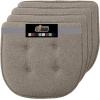imageGORILLA GRIP Slip Resistant Chair Cushions No Ties Required Memory Foam Pads for Dining Room Kitchen Table Office Rocking Chairs Plush Seat Cover Cushion Pad Home Decor Set of 4 16x16 GrayBeige