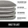 imageGORILLA GRIP Slip Resistant Chair Cushions No Ties Required Memory Foam Pads for Dining Room Kitchen Table Office Rocking Chairs Plush Seat Cover Cushion Pad Home Decor Set of 4 16x16 GrayGrey