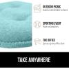 imageGORILLA GRIP Slip Resistant Chair Cushions No Ties Required Memory Foam Pads for Dining Room Kitchen Table Office Rocking Chairs Plush Seat Cover Cushion Pad Home Decor Set of 4 16x16 GrayTufted Turquoise
