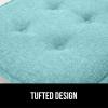 imageGORILLA GRIP Slip Resistant Chair Cushions No Ties Required Memory Foam Pads for Dining Room Kitchen Table Office Rocking Chairs Plush Seat Cover Cushion Pad Home Decor Set of 4 16x16 GrayTufted Turquoise