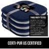 imageGORILLA GRIP Slip Resistant Chair Cushions No Ties Required Memory Foam Pads for Dining Room Kitchen Table Office Rocking Chairs Plush Seat Cover Cushion Pad Home Decor Set of 4 16x16 GrayNavy