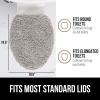imageGORILLA GRIP Soft Chenille Bathroom Toilet Lid Cover Machine Washable Seat Covers 195x185 Stays in Place Rubber Backing Fits Most Round Elongated and Oblong Lids Accessories Decor GrayLight Gray
