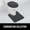 imageGORILLA GRIP Soft Chenille Bathroom Toilet Lid Cover Machine Washable Seat Covers 195x185 Stays in Place Rubber Backing Fits Most Round Elongated and Oblong Lids Accessories Decor GrayCharcoal