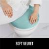 imageGORILLA GRIP Soft Chenille Bathroom Toilet Lid Cover Machine Washable Seat Covers 195x185 Stays in Place Rubber Backing Fits Most Round Elongated and Oblong Lids Accessories Decor GraySea Blue