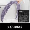 imageGORILLA GRIP Soft Chenille Bathroom Toilet Lid Cover Machine Washable Seat Covers 195x185 Stays in Place Rubber Backing Fits Most Round Elongated and Oblong Lids Accessories Decor GrayLight Purple
