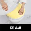 imageGORILLA GRIP Soft Chenille Bathroom Toilet Lid Cover Machine Washable Seat Covers 195x185 Stays in Place Rubber Backing Fits Most Round Elongated and Oblong Lids Accessories Decor GrayYellow