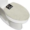 imageGORILLA GRIP Soft Chenille Bathroom Toilet Lid Cover Machine Washable Seat Covers 195x185 Stays in Place Rubber Backing Fits Most Round Elongated and Oblong Lids Accessories Decor GrayIvory