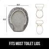 imageGORILLA GRIP Soft Chenille Bathroom Toilet Lid Cover Machine Washable Seat Covers 195x185 Stays in Place Rubber Backing Fits Most Round Elongated and Oblong Lids Accessories Decor GrayGrey