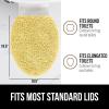 imageGORILLA GRIP Soft Chenille Bathroom Toilet Lid Cover Machine Washable Seat Covers 195x185 Stays in Place Rubber Backing Fits Most Round Elongated and Oblong Lids Accessories Decor GrayYellow