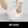 imageGORILLA GRIP Soft Chenille Bathroom Toilet Lid Cover Machine Washable Seat Covers 195x185 Stays in Place Rubber Backing Fits Most Round Elongated and Oblong Lids Accessories Decor GrayIvory