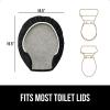 imageGORILLA GRIP Soft Chenille Bathroom Toilet Lid Cover Machine Washable Seat Covers 195x185 Stays in Place Rubber Backing Fits Most Round Elongated and Oblong Lids Accessories Decor GrayBlack