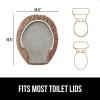 imageGORILLA GRIP Soft Chenille Bathroom Toilet Lid Cover Machine Washable Seat Covers 195x185 Stays in Place Rubber Backing Fits Most Round Elongated and Oblong Lids Accessories Decor GrayTaupe
