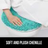imageGORILLA GRIP Soft Chenille Bathroom Toilet Lid Cover Machine Washable Seat Covers 195x185 Stays in Place Rubber Backing Fits Most Round Elongated and Oblong Lids Accessories Decor GrayTurquoise