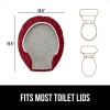 imageGORILLA GRIP Soft Chenille Bathroom Toilet Lid Cover Machine Washable Seat Covers 195x185 Stays in Place Rubber Backing Fits Most Round Elongated and Oblong Lids Accessories Decor GrayBurgundy