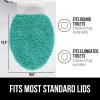imageGORILLA GRIP Soft Chenille Bathroom Toilet Lid Cover Machine Washable Seat Covers 195x185 Stays in Place Rubber Backing Fits Most Round Elongated and Oblong Lids Accessories Decor GrayTurquoise