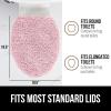 imageGORILLA GRIP Soft Chenille Bathroom Toilet Lid Cover Machine Washable Seat Covers 195x185 Stays in Place Rubber Backing Fits Most Round Elongated and Oblong Lids Accessories Decor GrayLight Pink