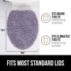 imageGORILLA GRIP Soft Chenille Bathroom Toilet Lid Cover Machine Washable Seat Covers 195x185 Stays in Place Rubber Backing Fits Most Round Elongated and Oblong Lids Accessories Decor GrayLight Purple