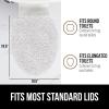 imageGORILLA GRIP Soft Chenille Bathroom Toilet Lid Cover Machine Washable Seat Covers 195x185 Stays in Place Rubber Backing Fits Most Round Elongated and Oblong Lids Accessories Decor GrayWhite