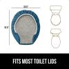 imageGORILLA GRIP Soft Chenille Bathroom Toilet Lid Cover Machine Washable Seat Covers 195x185 Stays in Place Rubber Backing Fits Most Round Elongated and Oblong Lids Accessories Decor GrayBlue