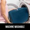 imageGORILLA GRIP Soft Chenille Bathroom Toilet Lid Cover Machine Washable Seat Covers 195x185 Stays in Place Rubber Backing Fits Most Round Elongated and Oblong Lids Accessories Decor GrayBlue