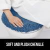 imageGORILLA GRIP Soft Chenille Bathroom Toilet Lid Cover Machine Washable Seat Covers 195x185 Stays in Place Rubber Backing Fits Most Round Elongated and Oblong Lids Accessories Decor GrayBlue